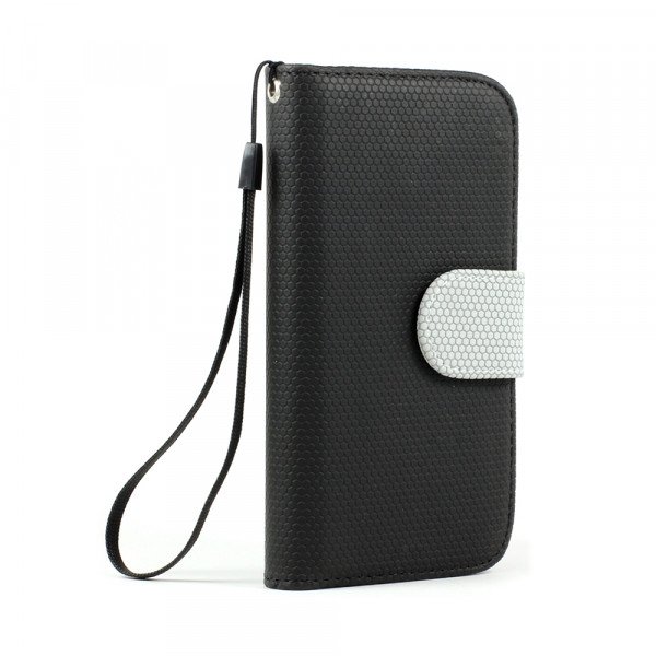 Wholesale Samsung Galaxy S4 Anti-Slip Flip Leather Wallet Case with Stand (Black-Gray)